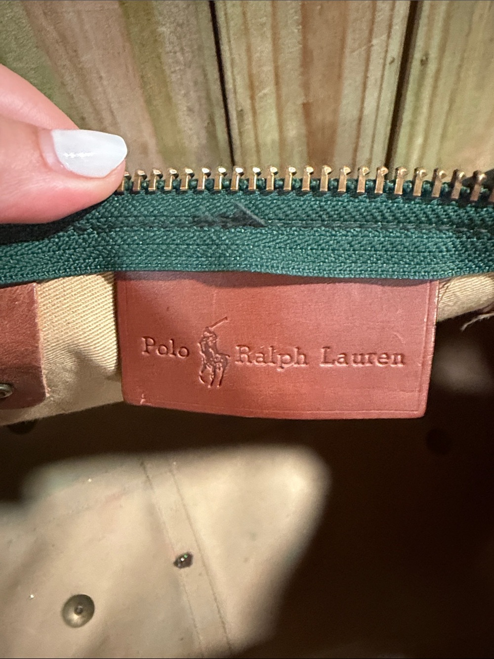 Polo by Ralph Lauren Green & Black Plaid Leather-Trim Duffel - Picture 13 of 14